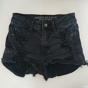 American Eagle - Black Denim Short Shorts